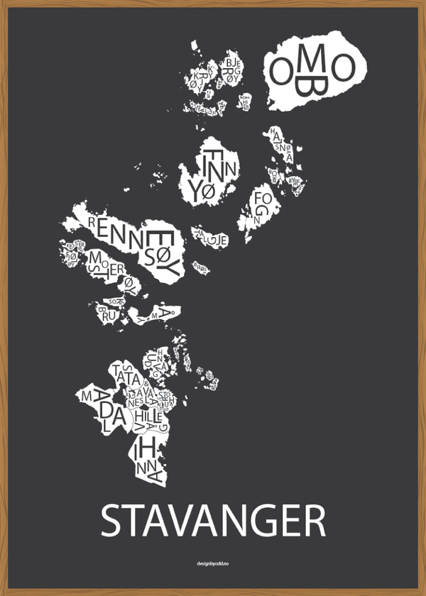 Plakat Stavanger (grå bakgrunn)