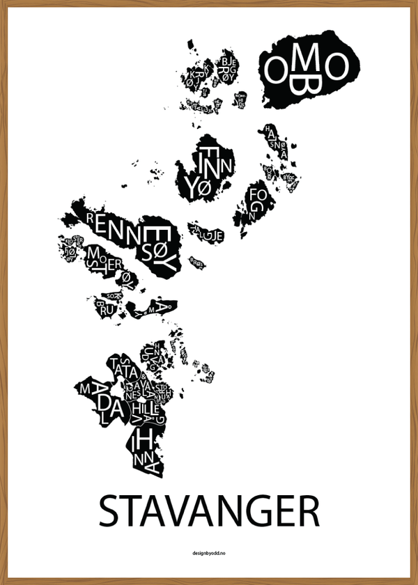 Plakat Stavanger (sort)