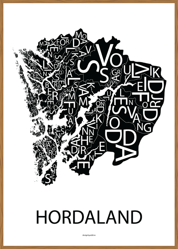 Plakat Hordaland (sort)