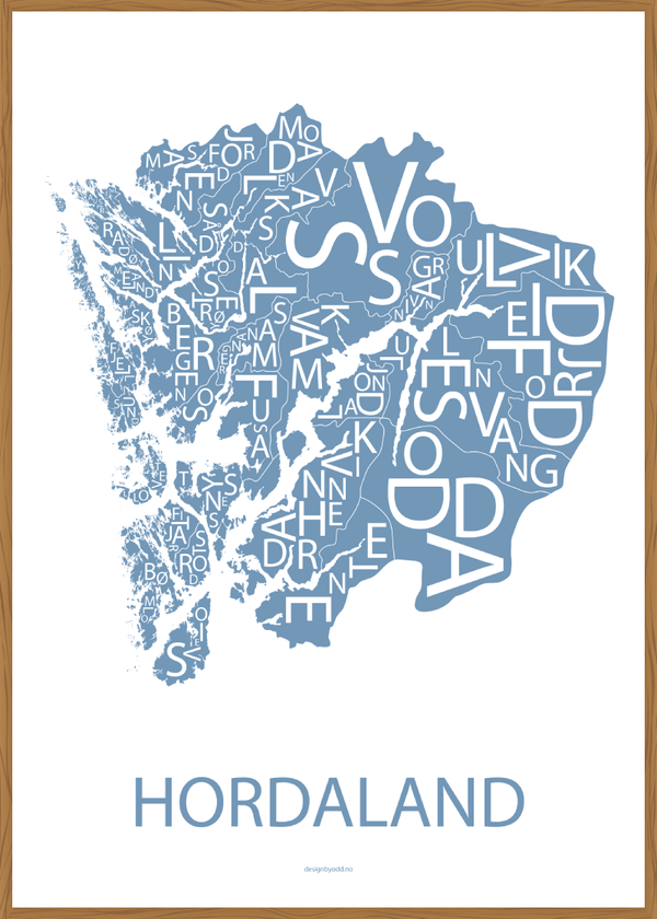 Plakat Hordaland (blå)