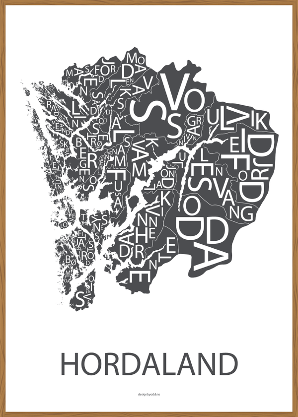 Plakat Hordaland (grå)