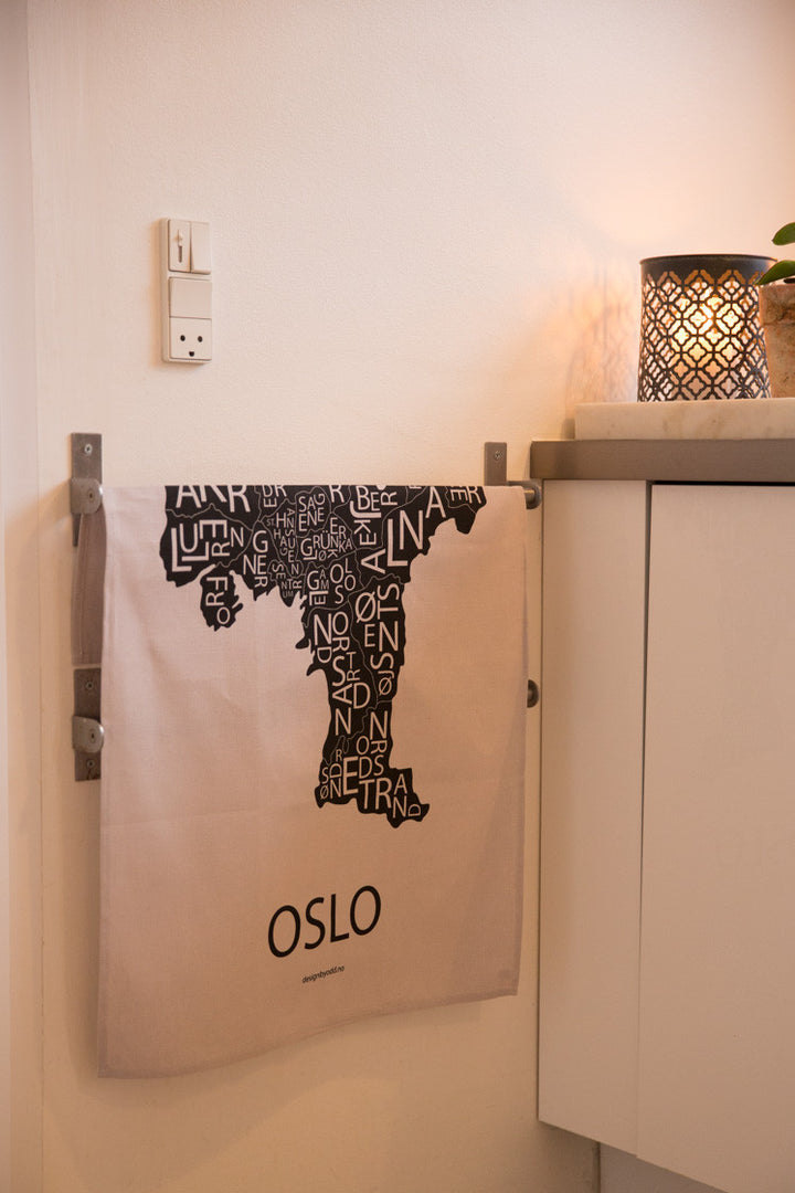 Kjøkkenhåndkle med Oslo kart