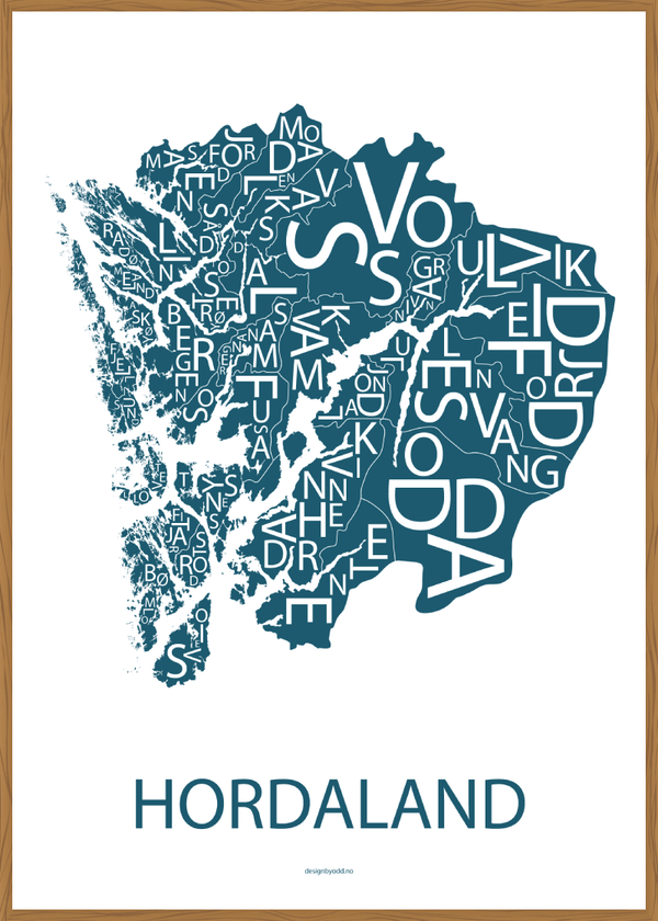 Plakat Hordaland (petroleumsblå)