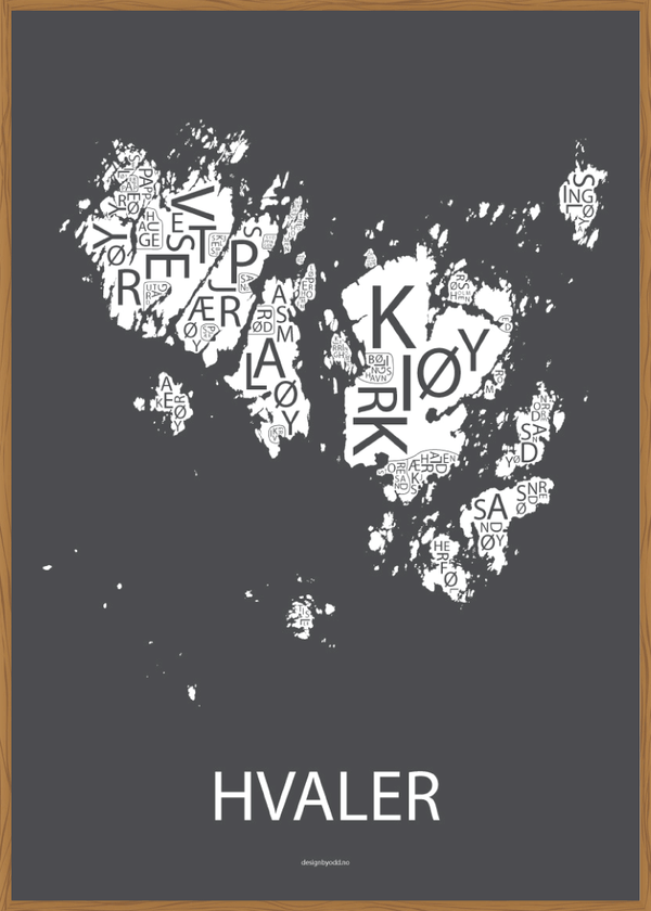 Plakat med håndtegnet kart av Hvaler