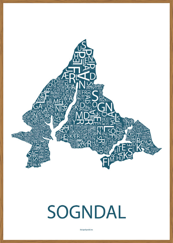 Plakat Sogndal (petroleumsblå)